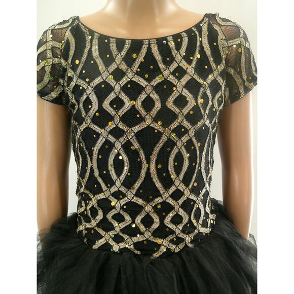 Dance Costume Ballet Medium Child Gold Revolution Geometric Tutu YAGP Pointe - Picture 3 of 10